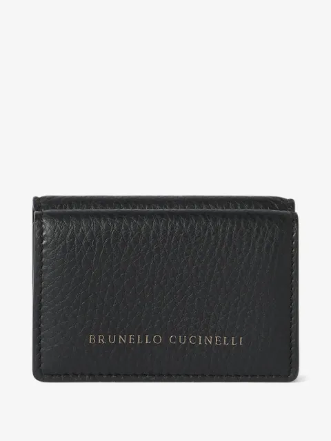 Brunello Cucinelli grained calfskin tri-fold wallet