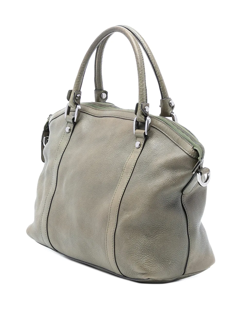 Gucci Pre-owned 2016-2025 Leather GG Charm Dome Satchel in Brown, view 3