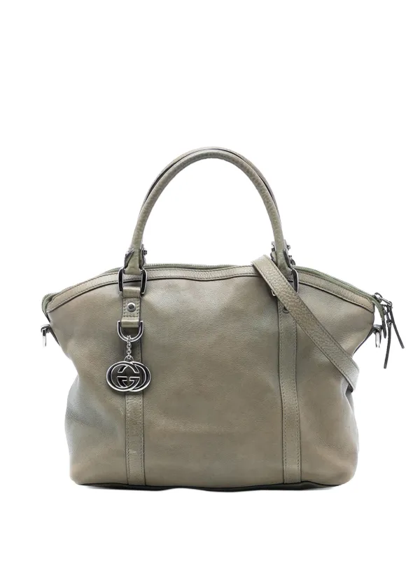 Gucci Pre-owned 2016-2025 Leather GG Charm Dome Satchel in Brown