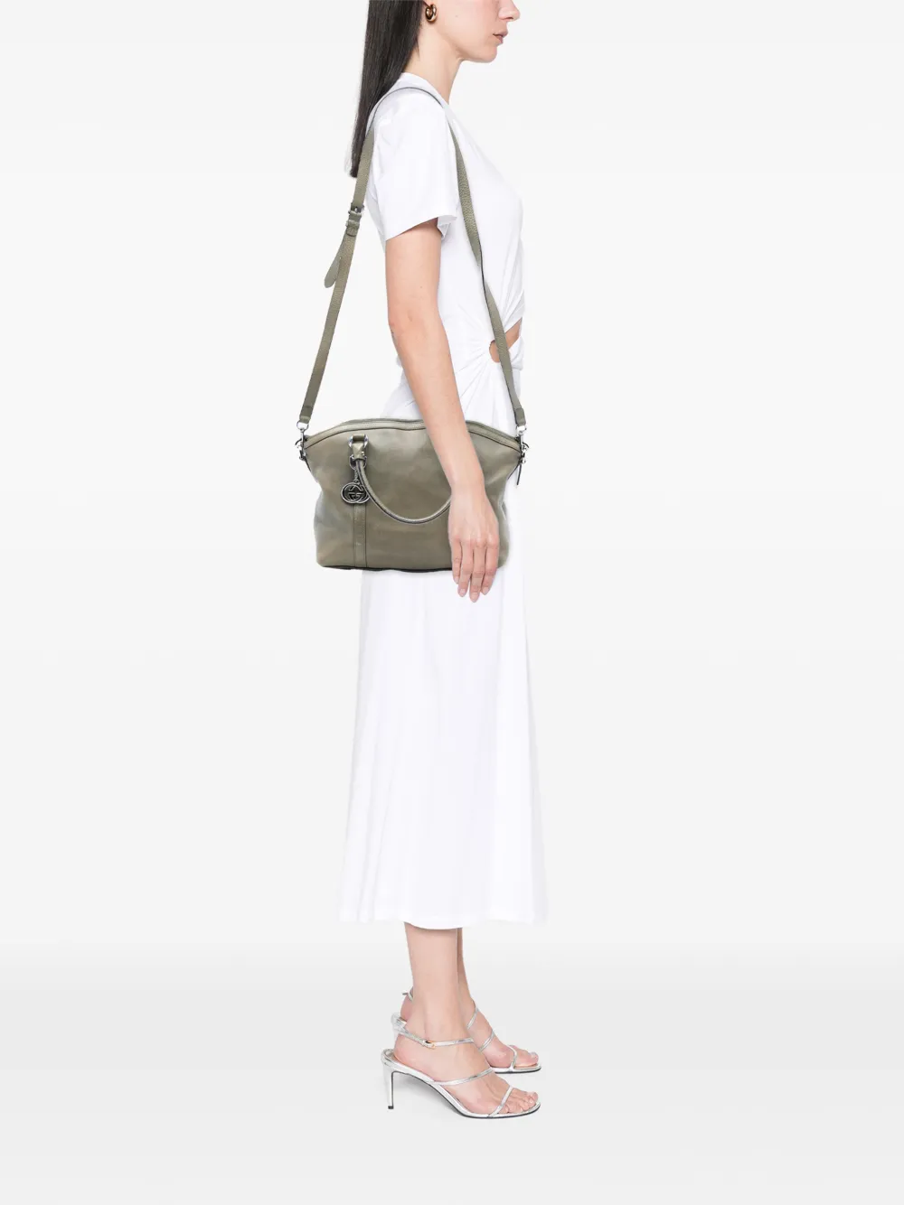 Gucci Pre-owned 2016-2025 Leather GG Charm Dome Satchel in Brown, view 2