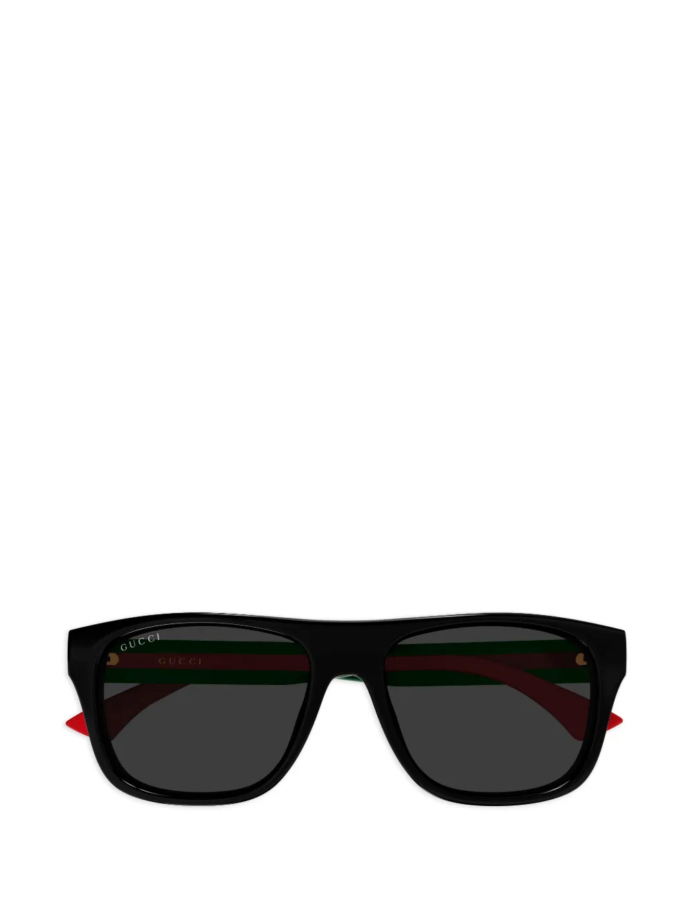 Gucci Eyewear stripe-detail rectangle-frame sunglasses - Nero