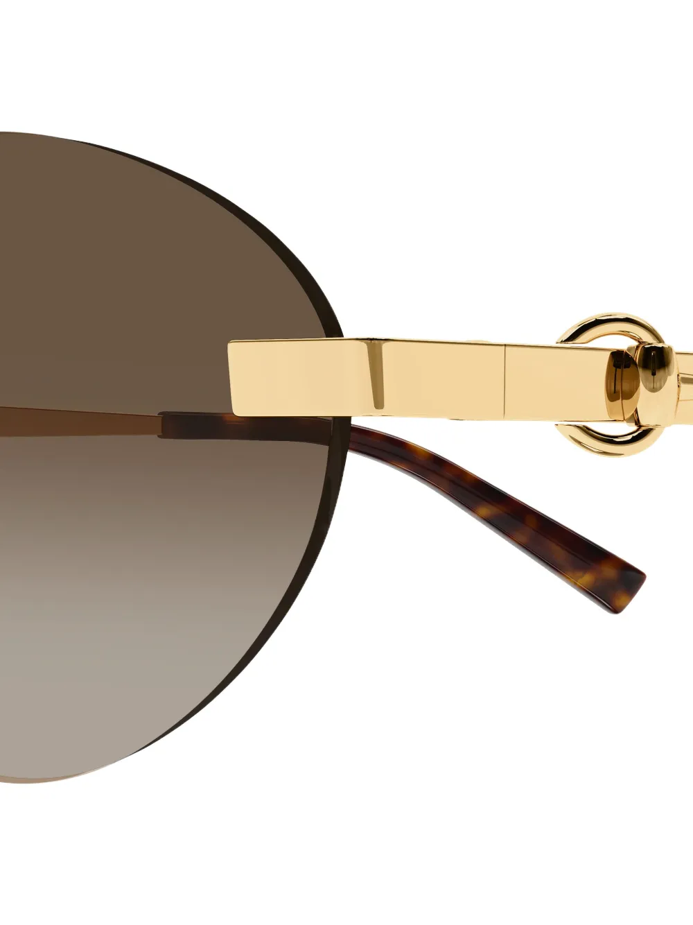 Gucci Eyewear Zonnebril met rond montuur Goud