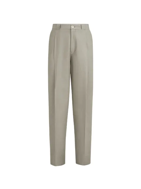Brunello Cucinelli cotton and linen panama trousers with pleat