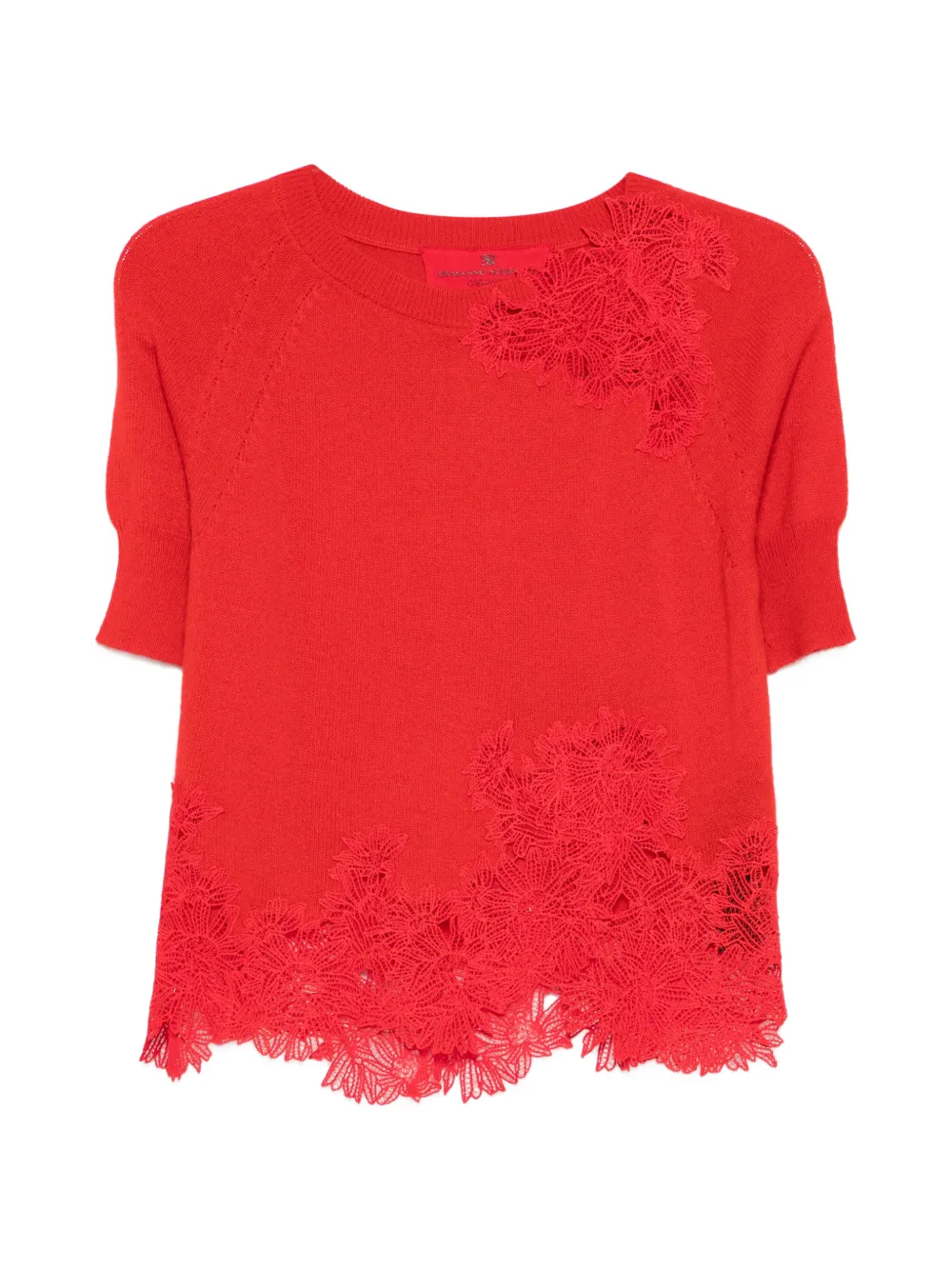 Ermanno Scervino floral-lace top - Rosso