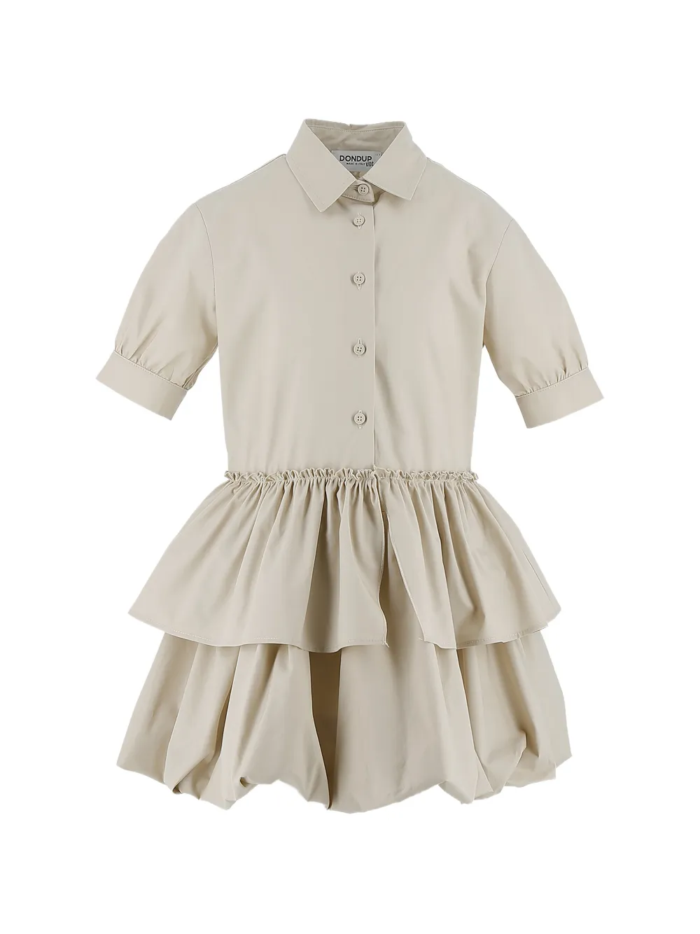 DONDUP KIDS ruffled tiered dress - Toni neutri