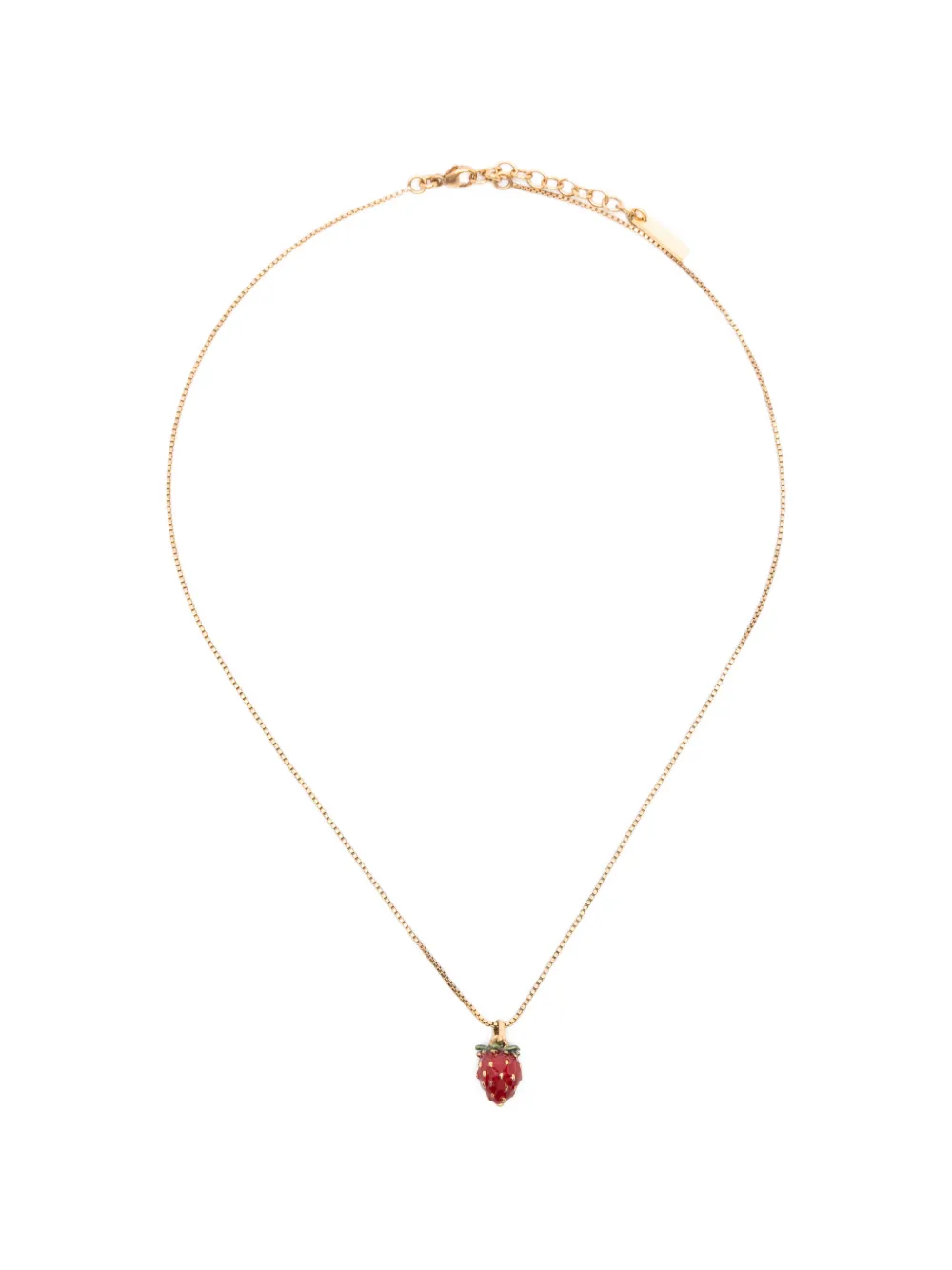 Saint Laurent Strawberry-pendant Necklace In Gold