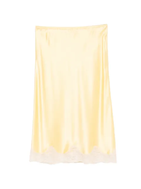 Saint Laurent falda midi con detalle de encaje
