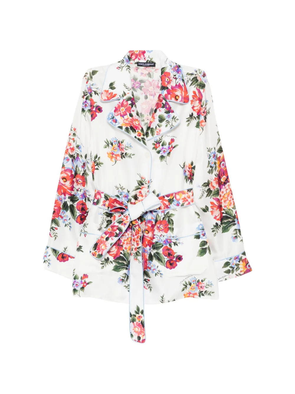 Dolce & Gabbana bouquet-print vanity twill shirt - Bianco