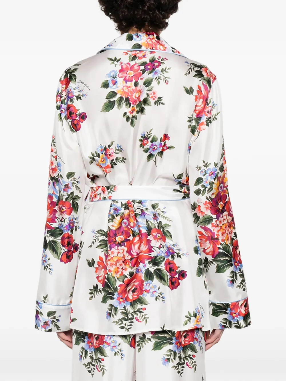 Dolce & Gabbana Twill blouse met boeketprint Wit