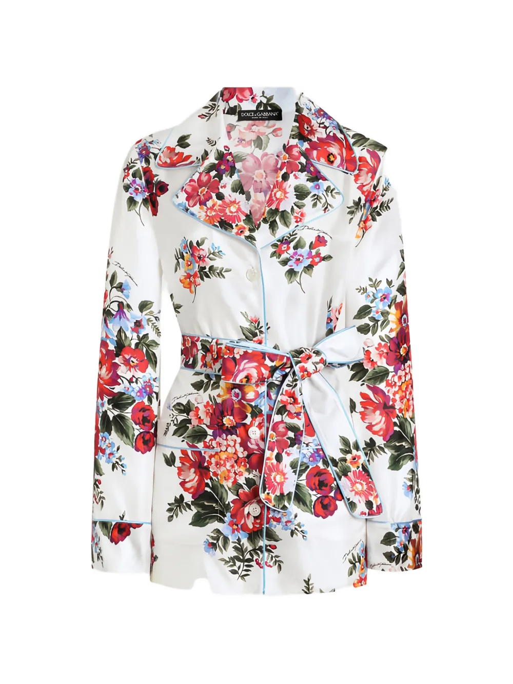 Dolce & Gabbana bouquet-print vanity twill shirt - Bianco