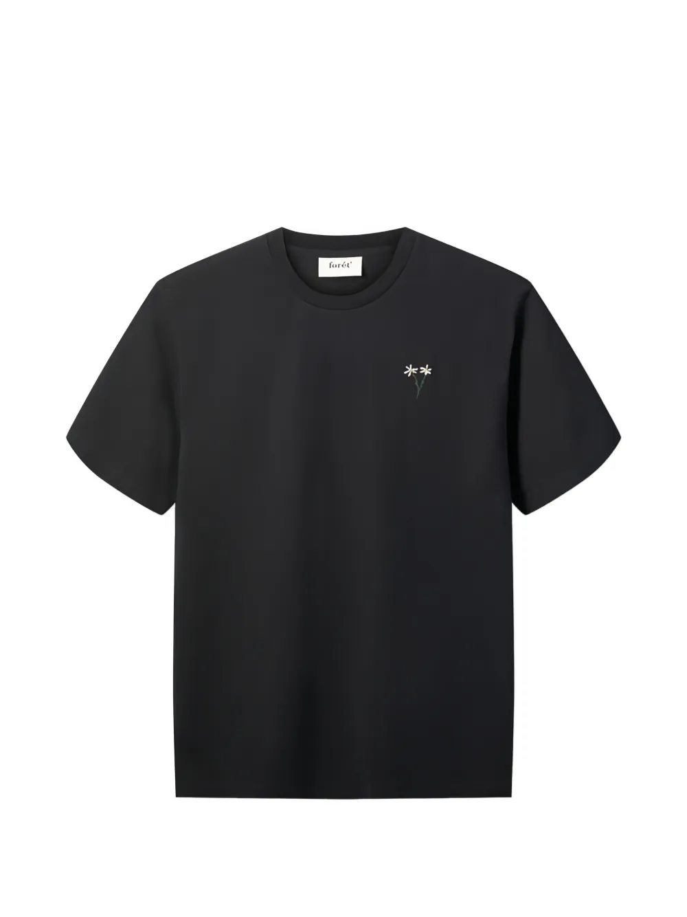Forét Posy Floral-embroidered T-shirt In Black