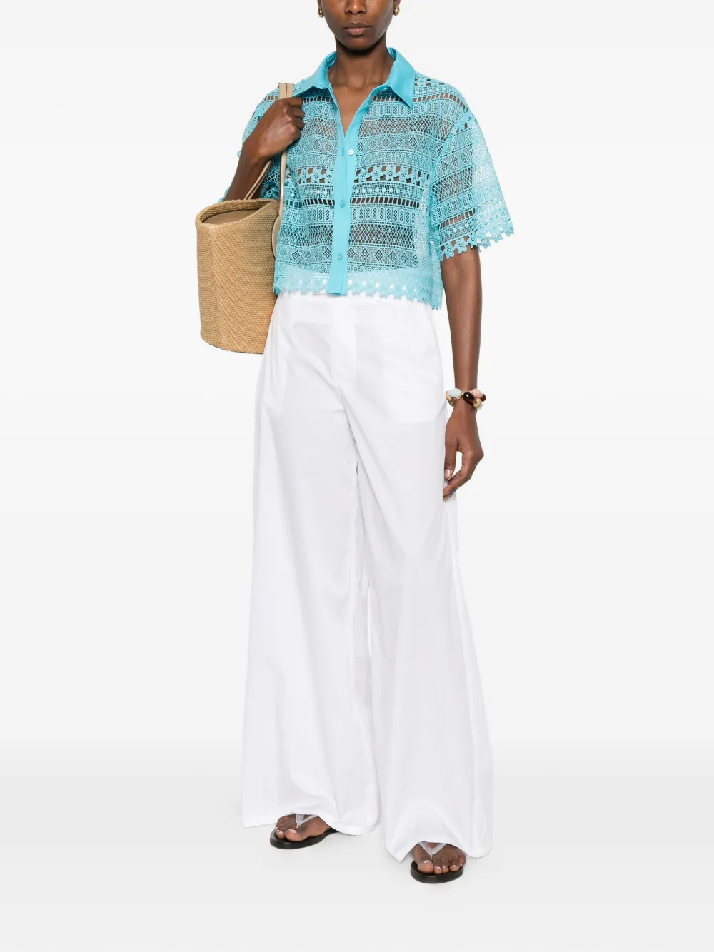  Berwich Wide-leg Trousers - White 