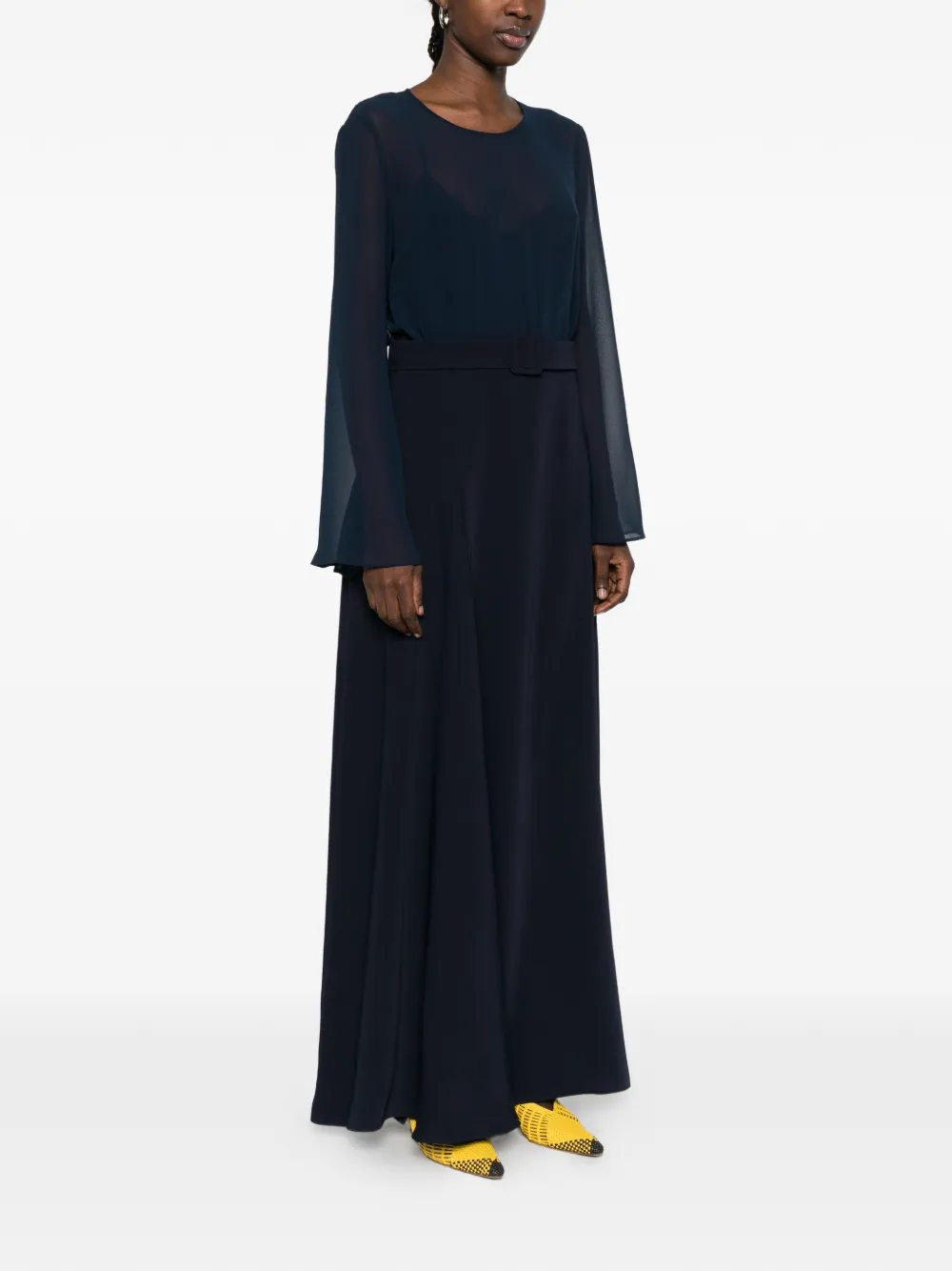 P.A.R.O.S.H. Maxi-jurk met ronde hals Blauw