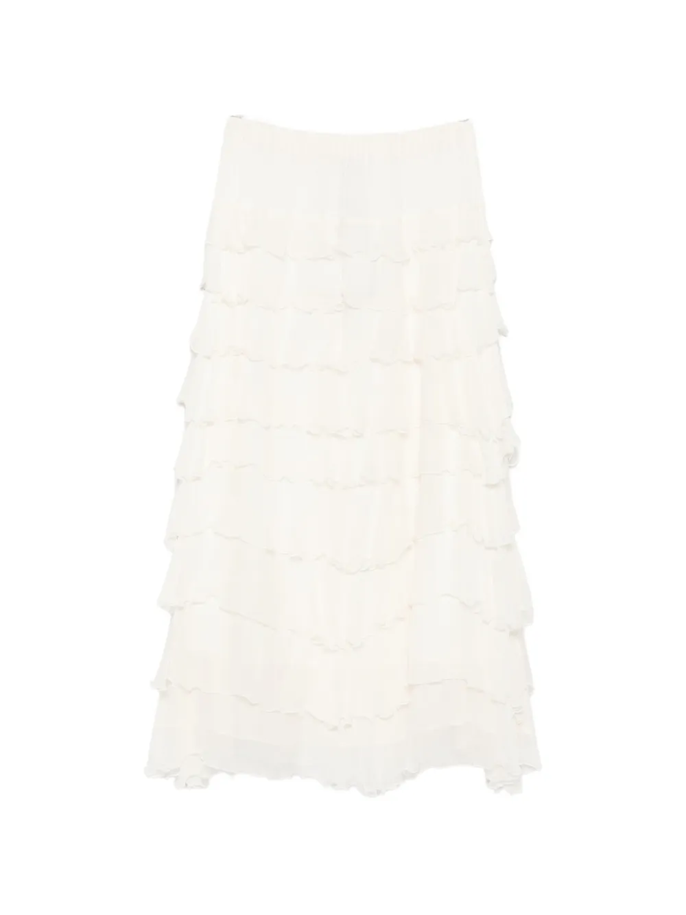 MONOCHROME Mlmtritone ruffled tiered midi skirt - Toni neutri
