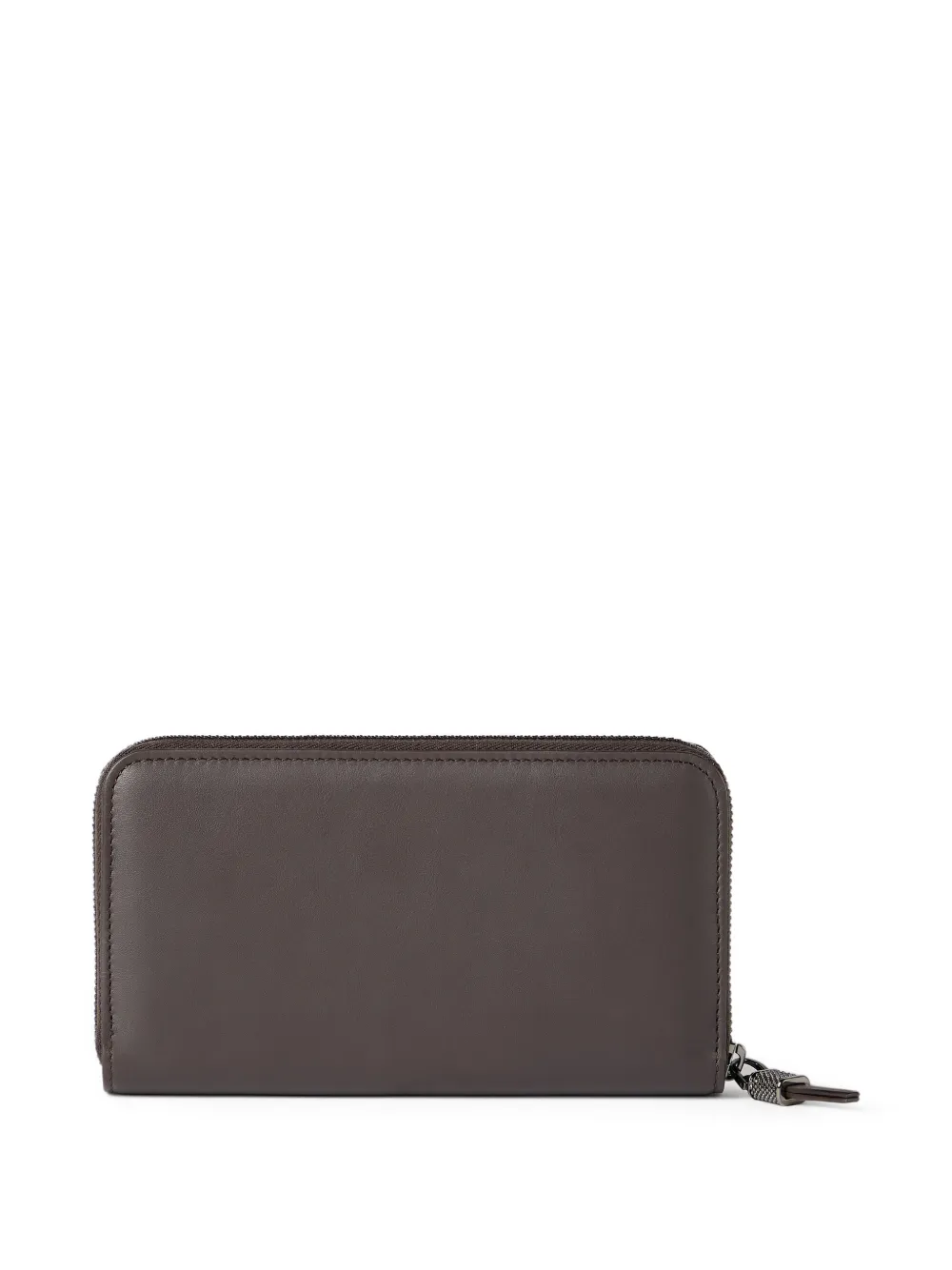 Brunello Cucinelli Glanzende portemonnee met rits Bruin