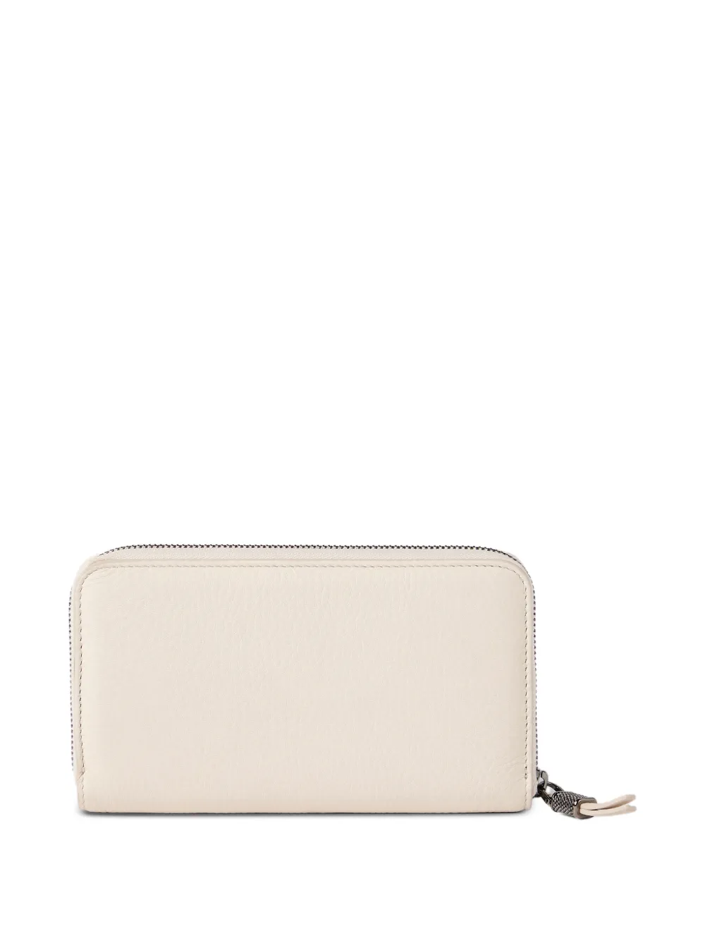 Brunello Cucinelli Portemonnee met rits en textuur Beige