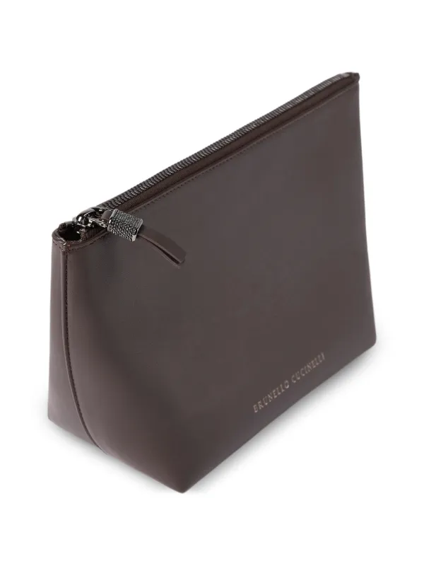 Brunello Cucinelli カーフスキンポーチ | ブラウン | FARFETCH JP