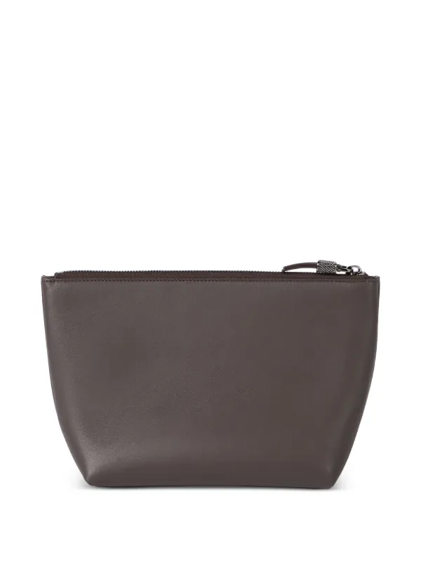 Brunello Cucinelli カーフスキンポーチ | ブラウン | FARFETCH JP