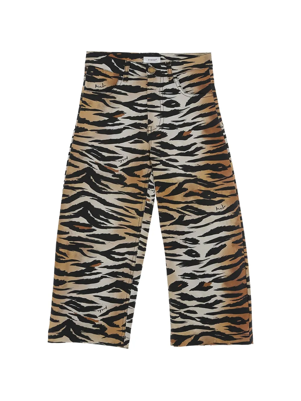 Pinko Kids tiger-print trousers - Marrone