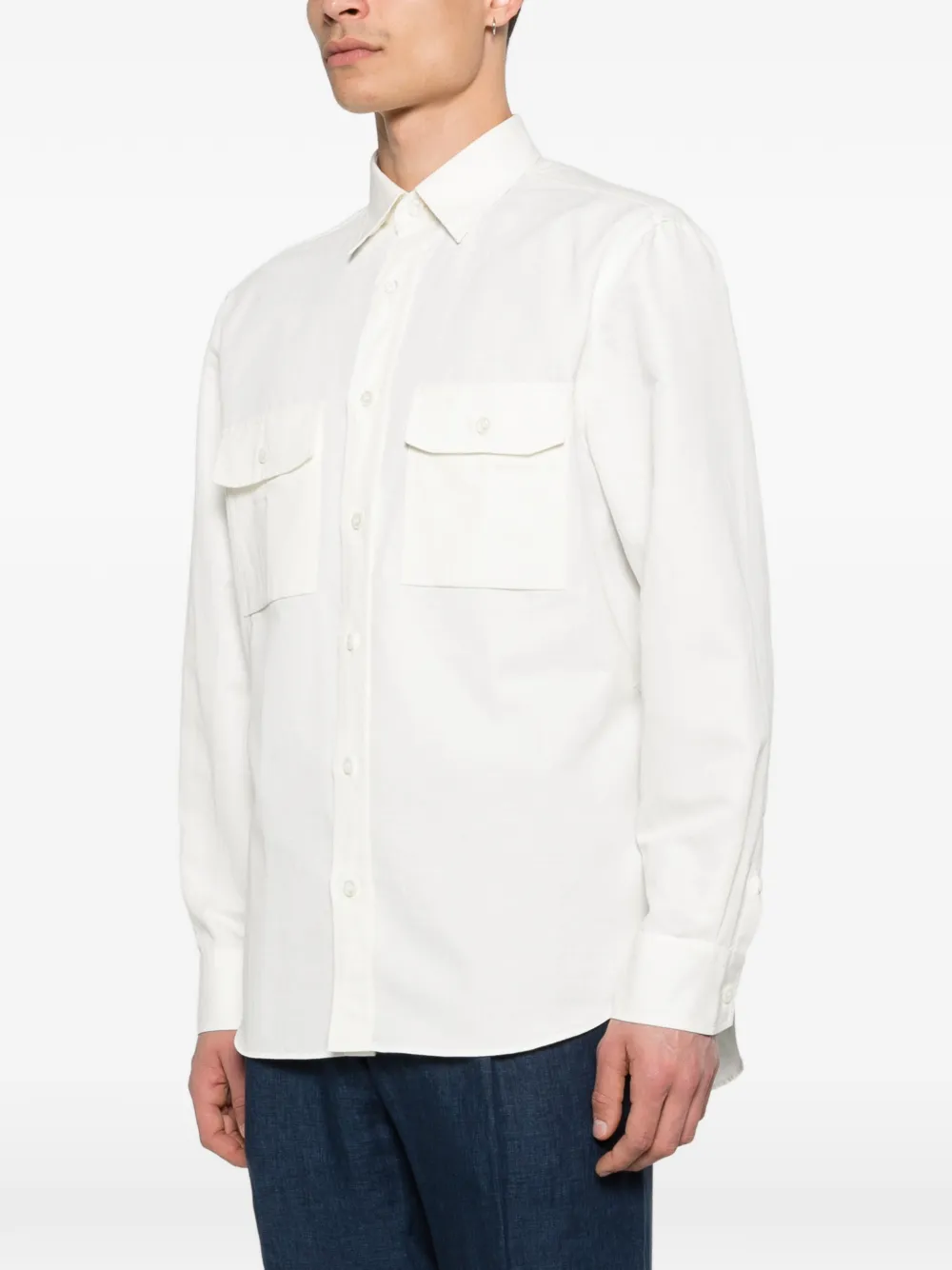  Brioni Military Shirt - Neutrals 