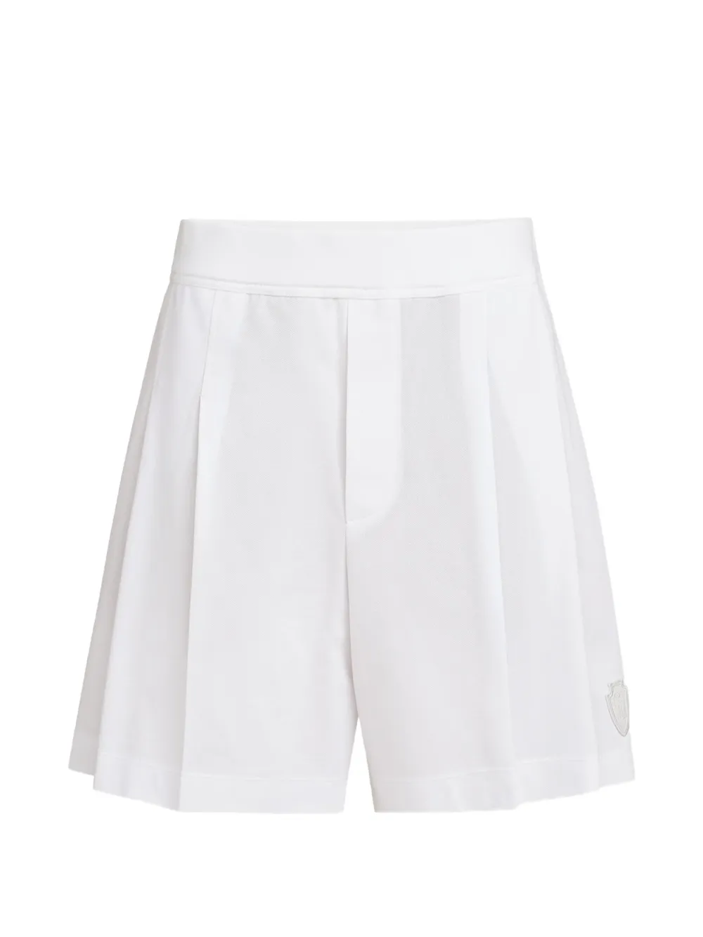 Brunello Cucinelli stretch cotton piqué active shorts with logo - Bianco