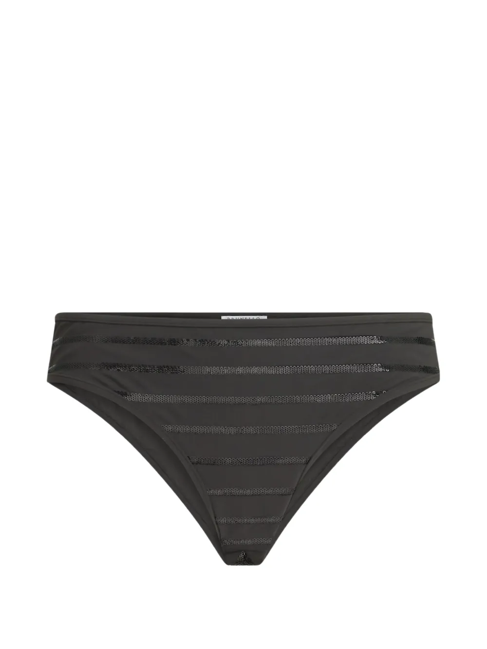 Brunello Cucinelli Slip bikini Monili a righe - Nero