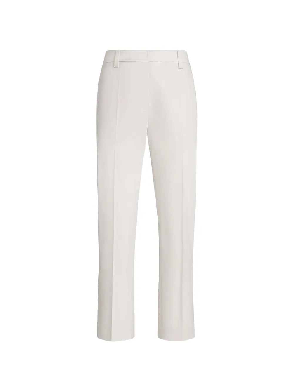 Brunello Cucinelli stretch twisted cotton twill cigarette trousers with monili - Toni neutri
