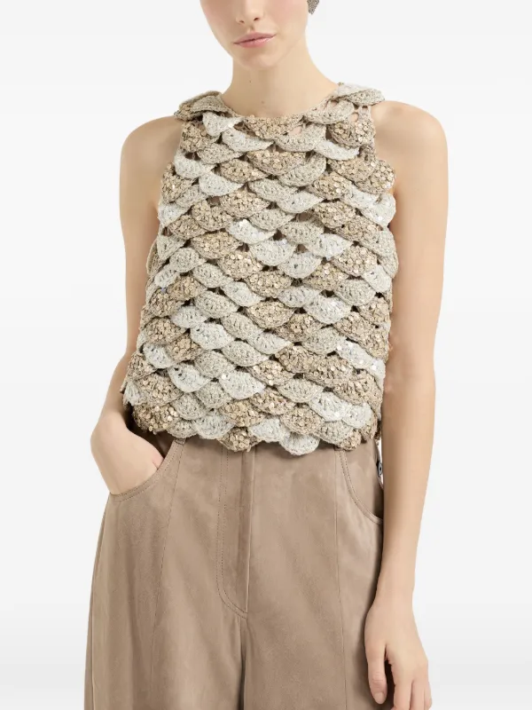 Brunello Cucinelli Opera ニットトップ | ニュートラル | FARFETCH JP