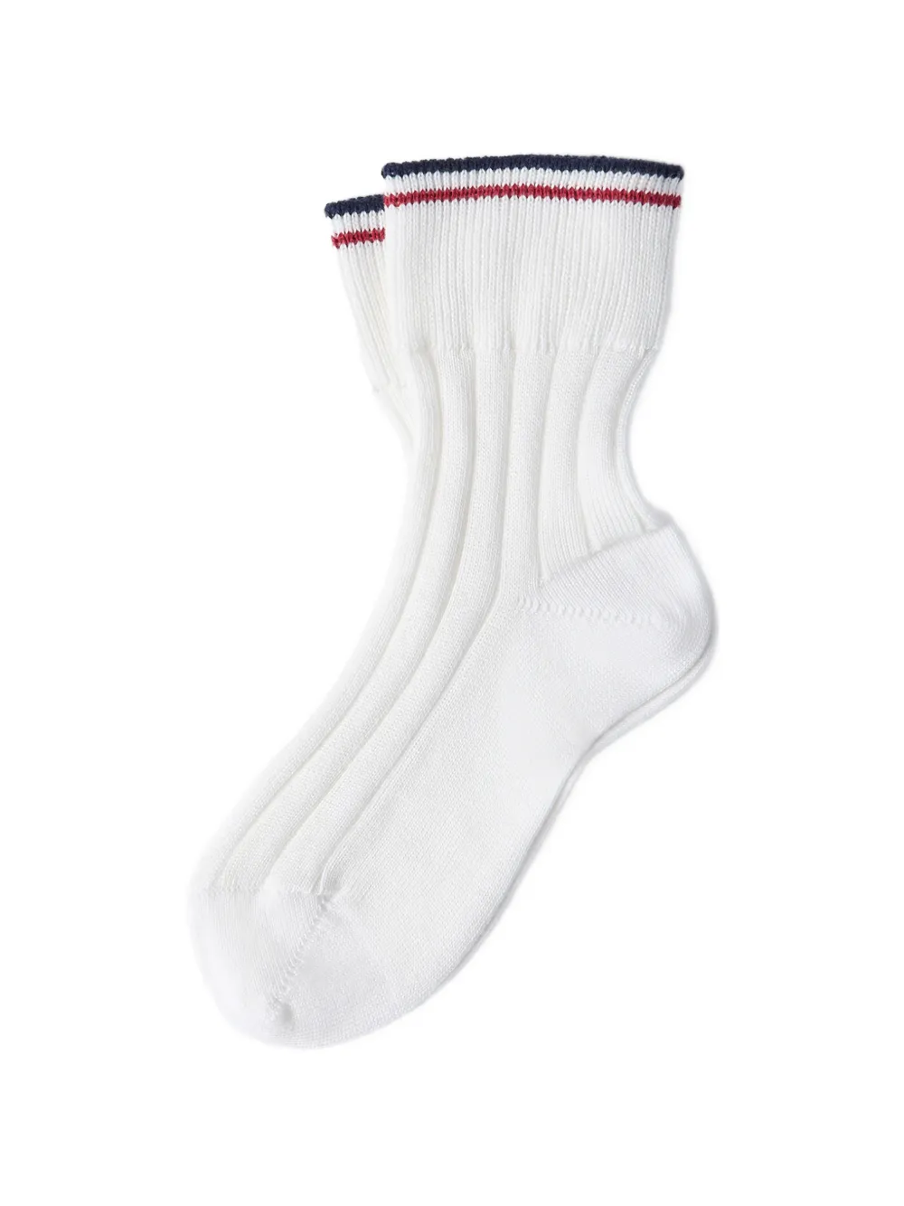 Brunello Cucinelli cotton rib knit socks with stripes - Weiß
