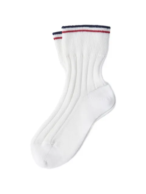 Brunello Cucinelli cotton rib knit socks with stripes