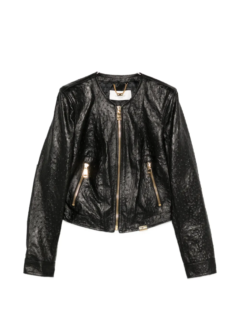 Elisabetta Franchi zip textured jacket - Nero