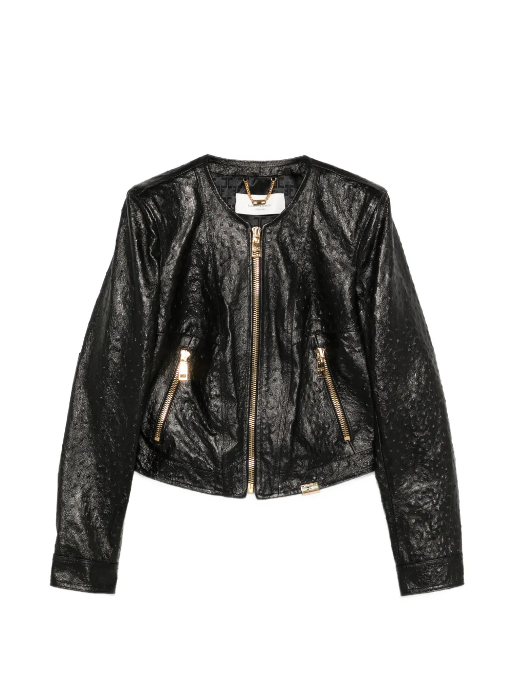 Elisabetta Franchi zip textured jacket - Nero