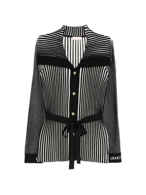 LIU JO striped belted cardigan