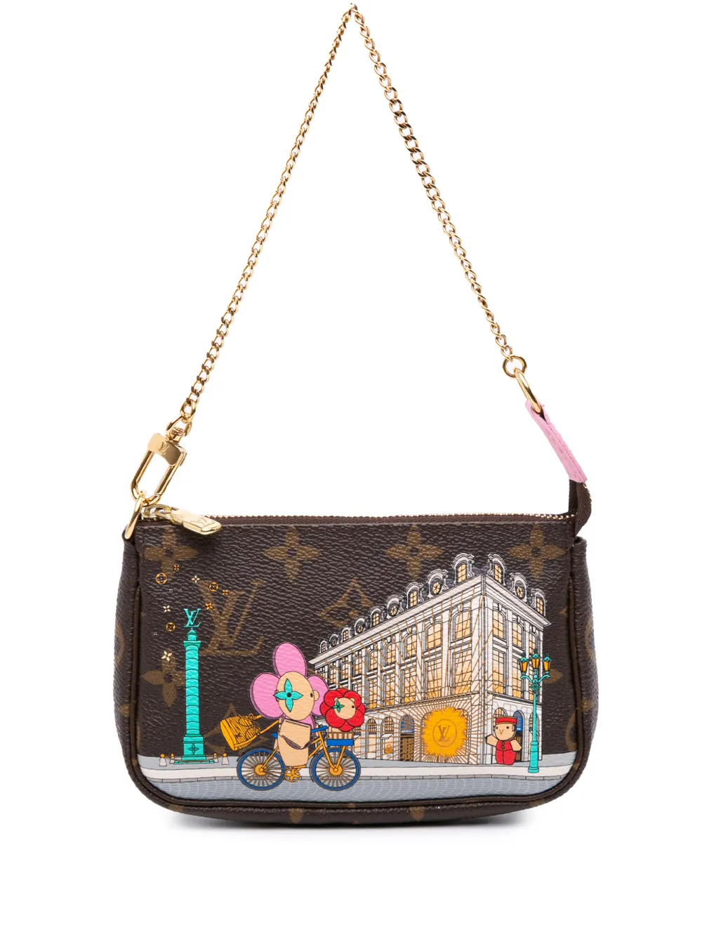 Louis Vuitton Pre-Owned 2022 Monogram Vivienne in Paris Mini Pochette Accessoires handbag - Marrone