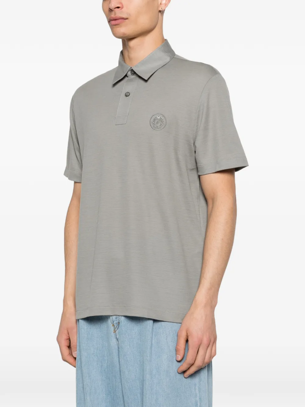 Brioni Poloshirt met geborduurd logo Grijs