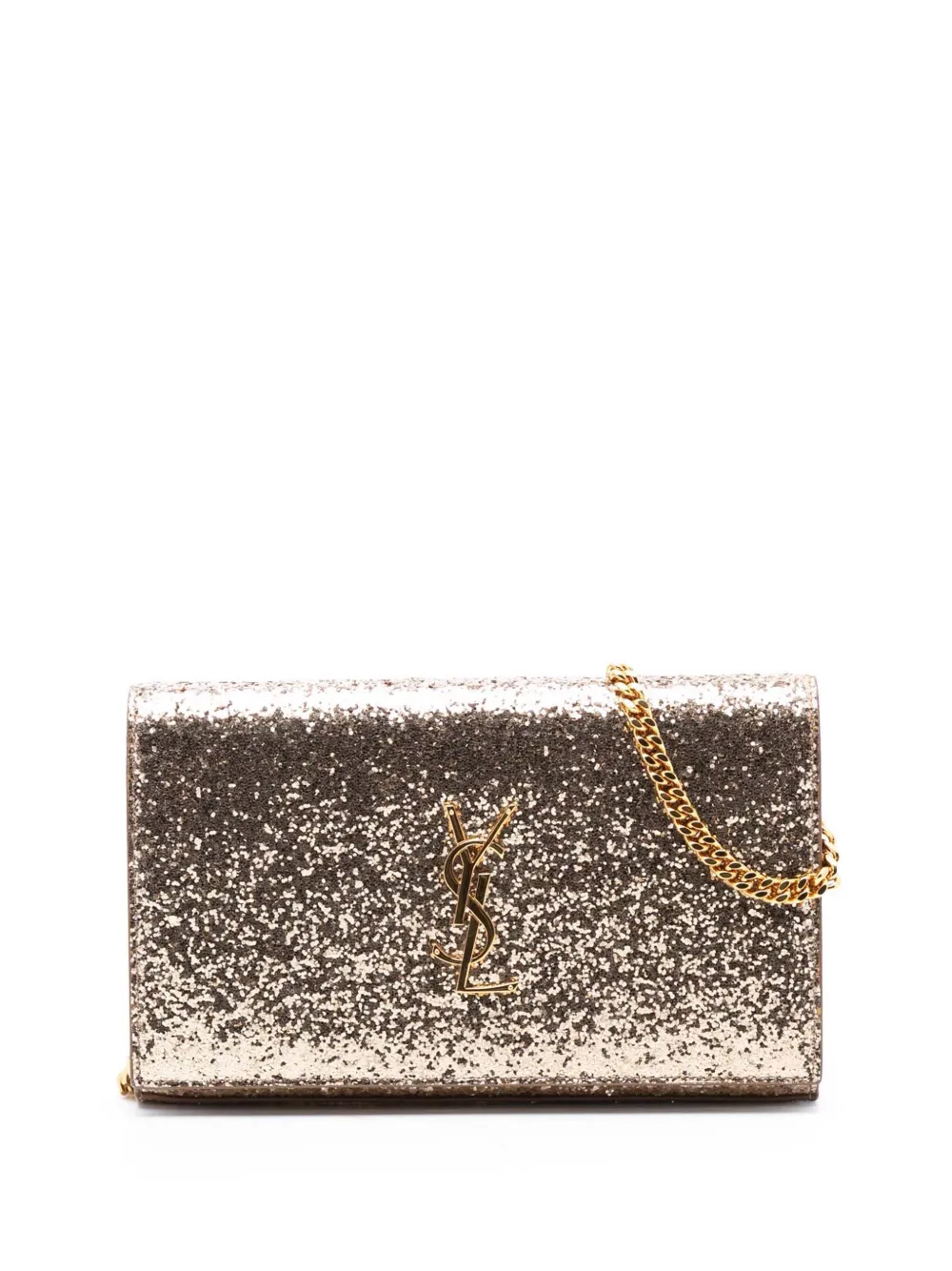 Saint Laurent Pre-Owned Borsa a tracolla Kate con monogramma e glitter 2016 - Oro