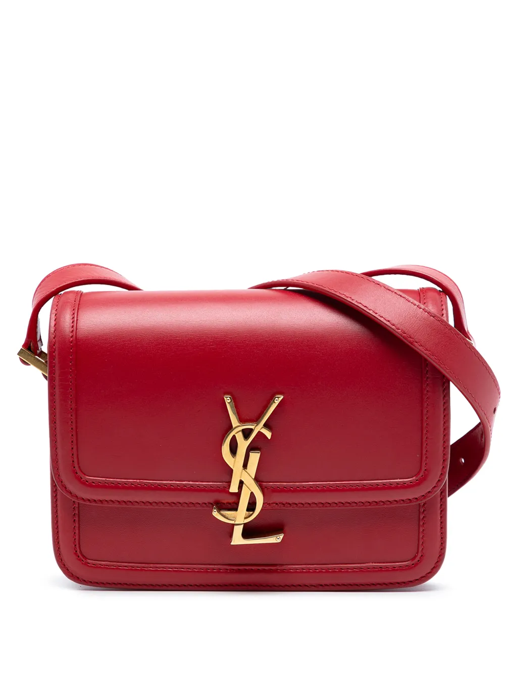Saint Laurent Pre-Owned Borsa a tracolla Solferino Satchel In Box piccola in pelle di vitello 2020 - Rosso