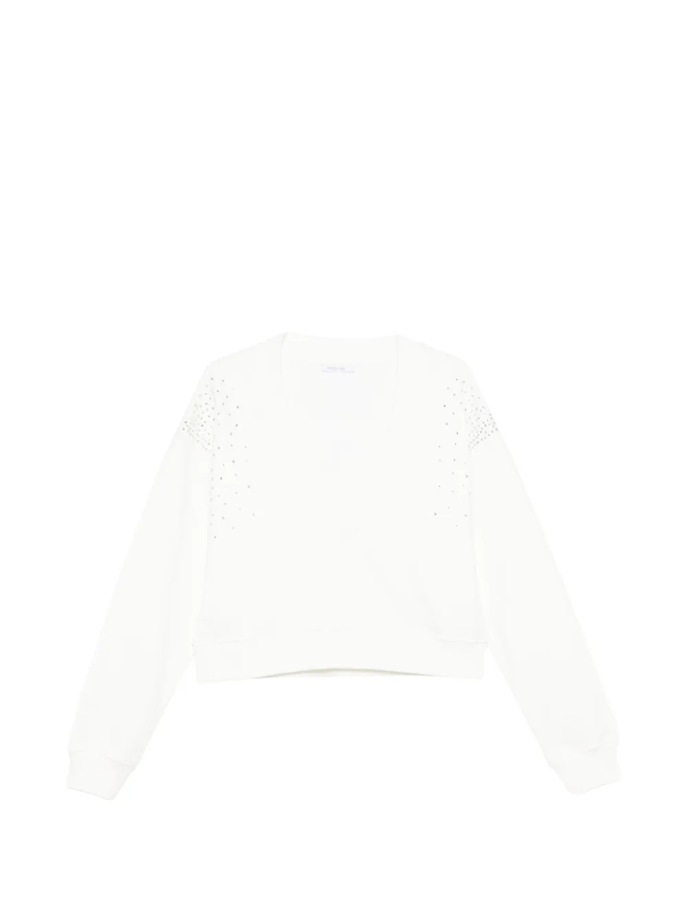 Patrizia Pepe crystal-embellishment sweatshirt - Bianco