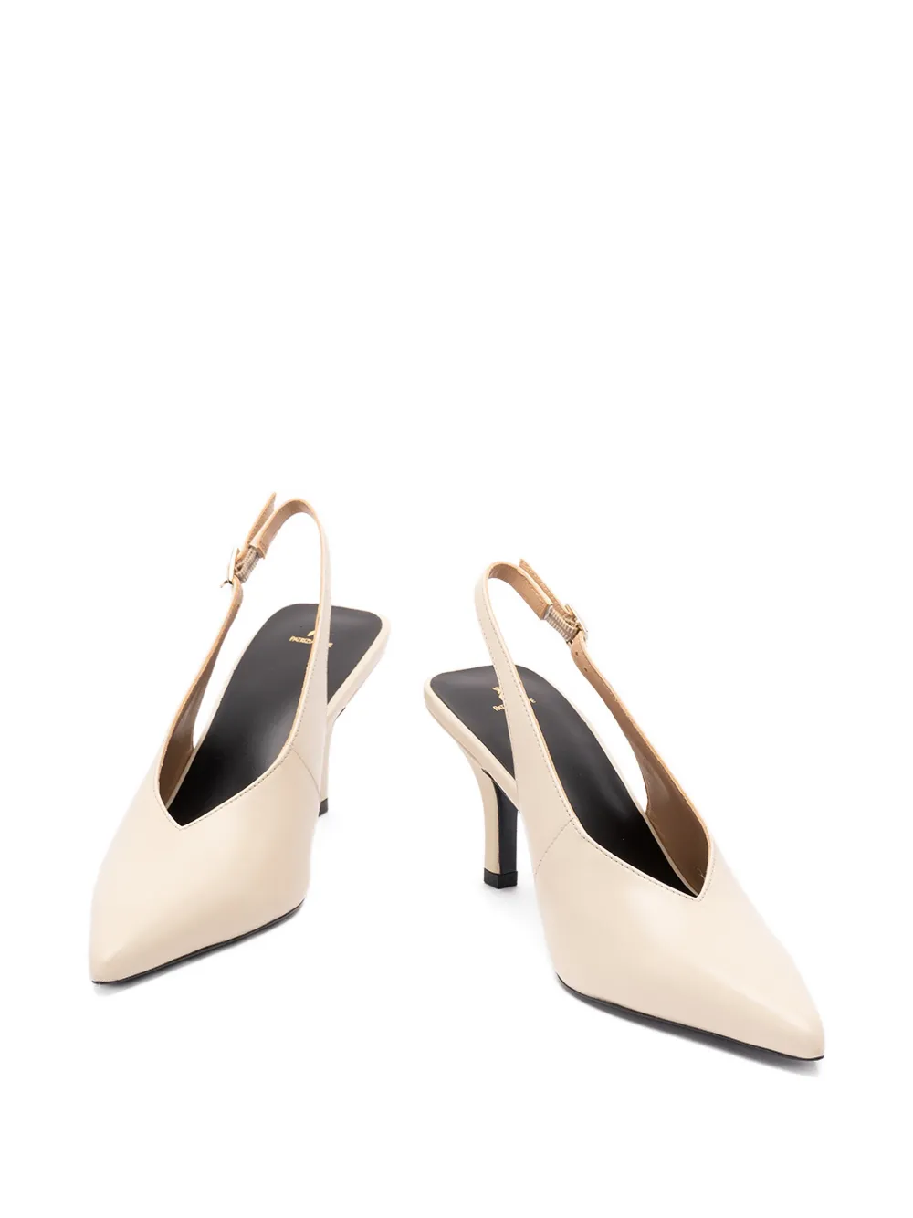 Patrizia Pepe leather slingback sandals Beige