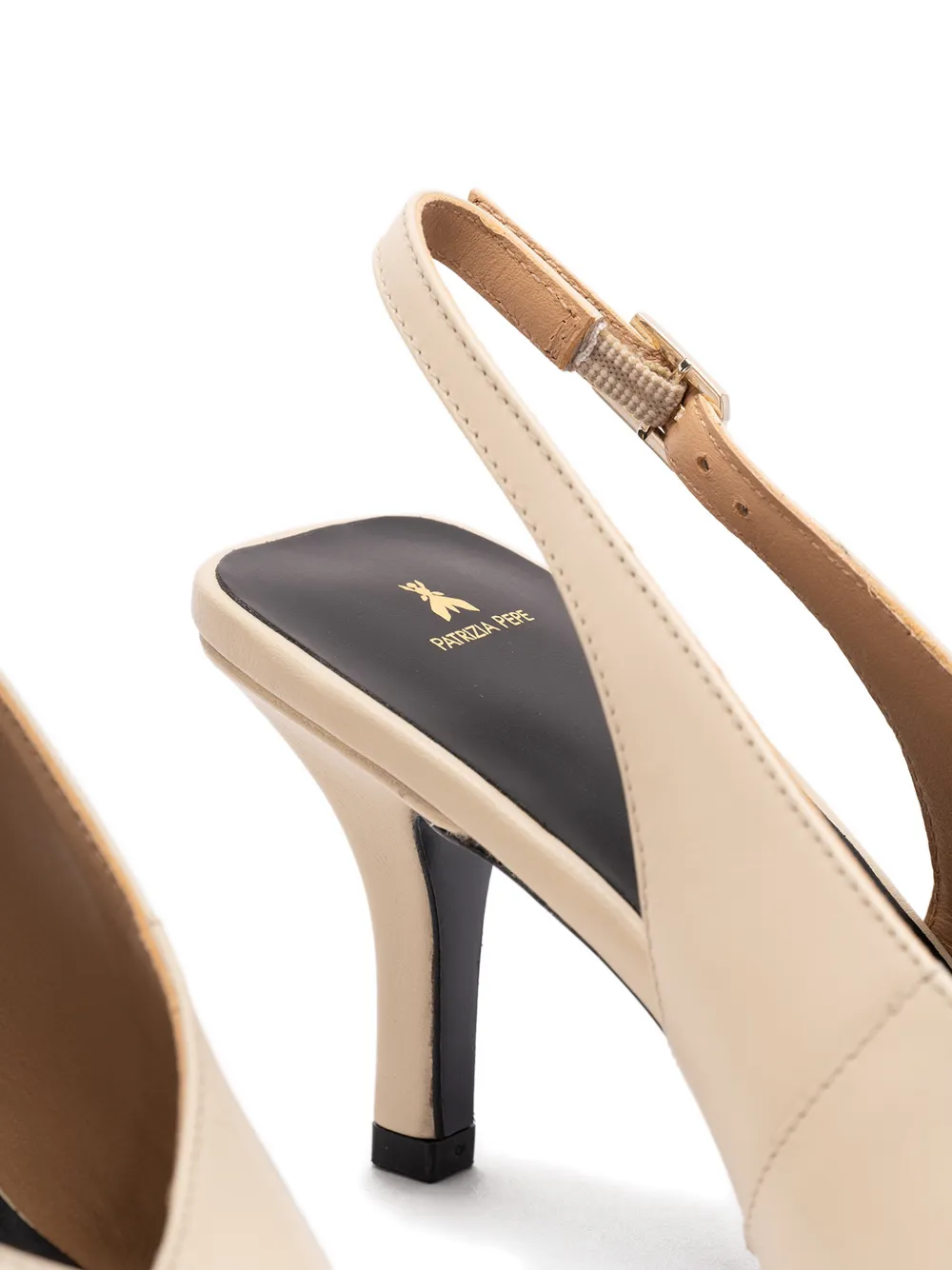 Patrizia Pepe leather slingback sandals Beige
