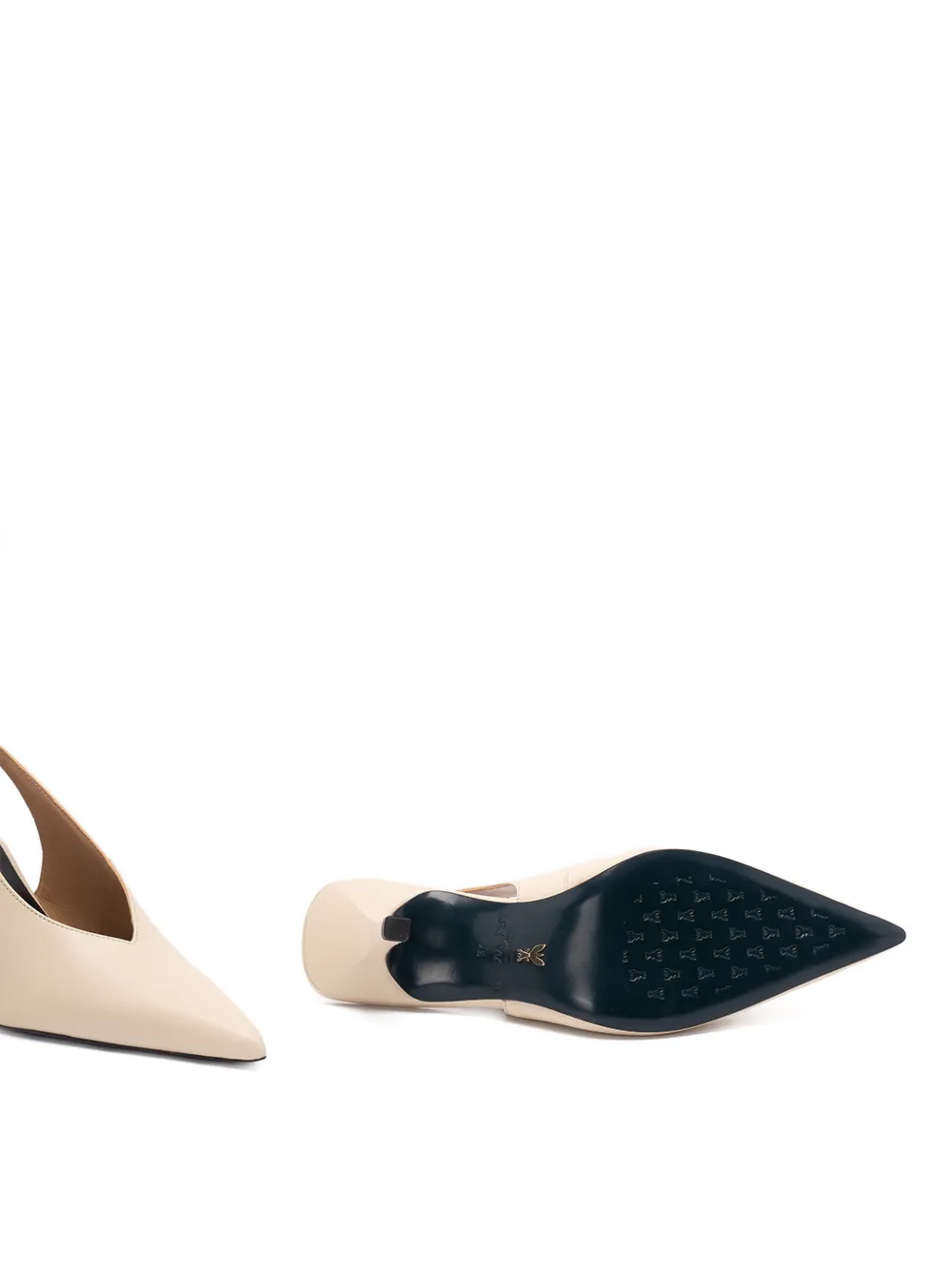 Patrizia Pepe leather slingback sandals Beige