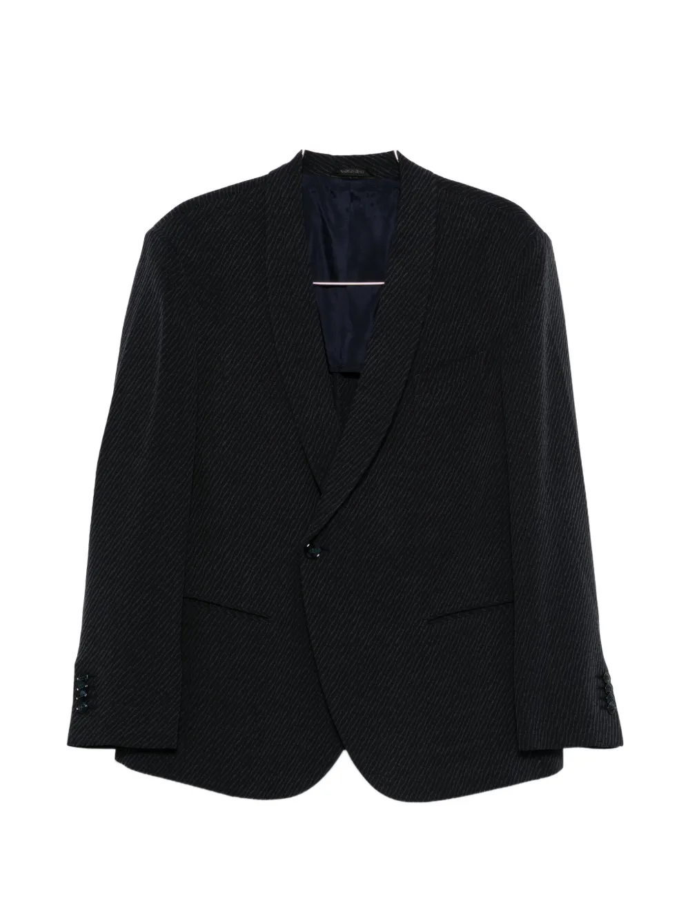 Giorgio Armani pinstripe single-button blazer - Nero
