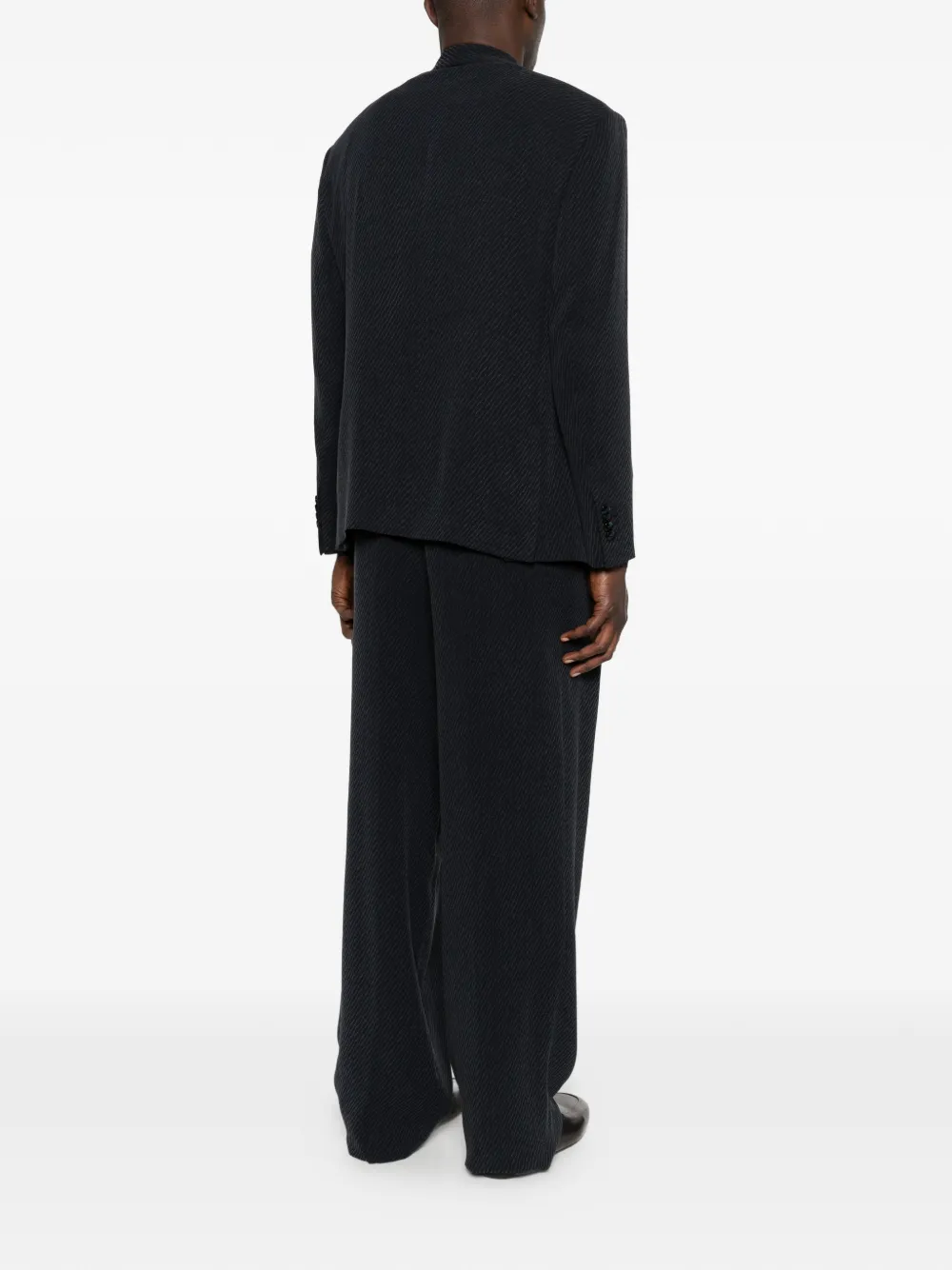 Giorgio Armani Blazer met enkele knoop en krijtstreep Zwart