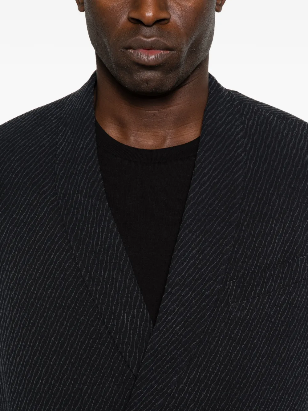 Giorgio Armani Blazer met enkele knoop en krijtstreep Zwart