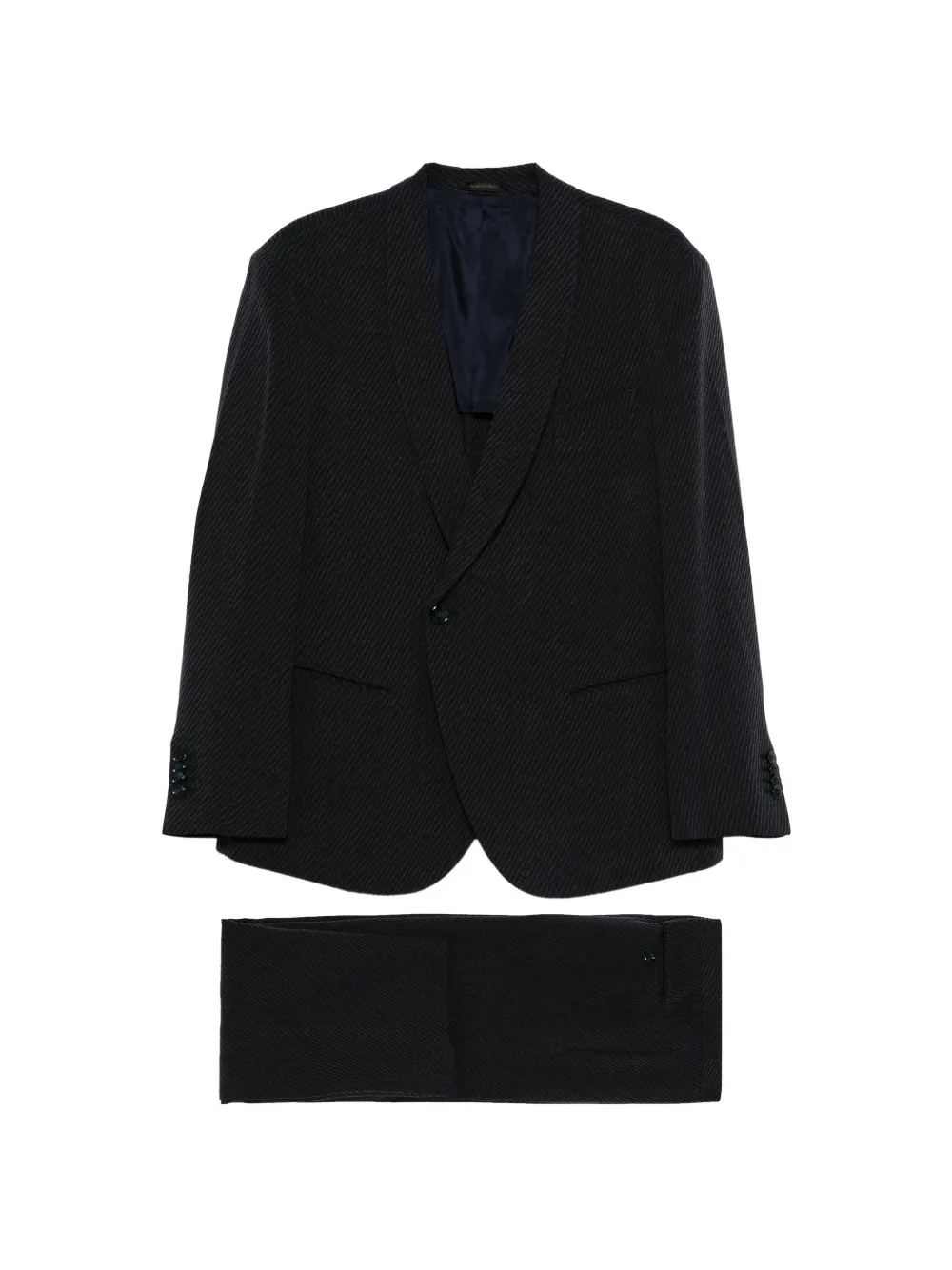 Giorgio Armani pinstripe single-button blazer - Nero