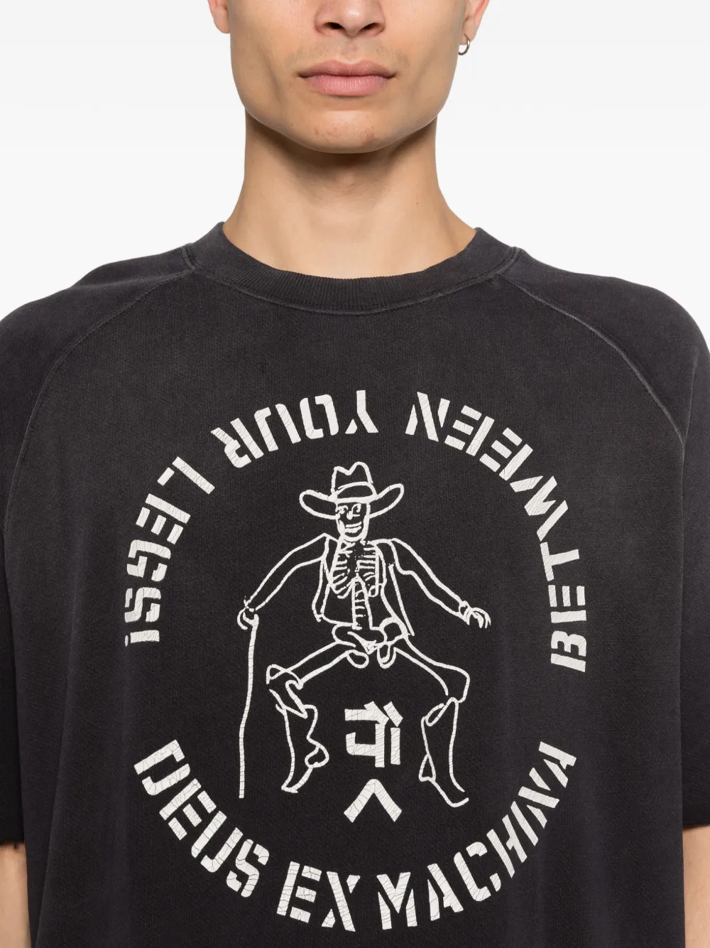 Deus Ex Machina T-shirt met ronde hals en print Zwart