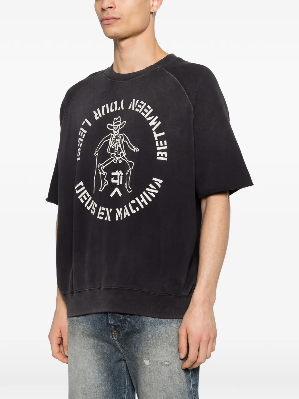 Deus Ex Machina T-shirt met ronde hals en print Zwart