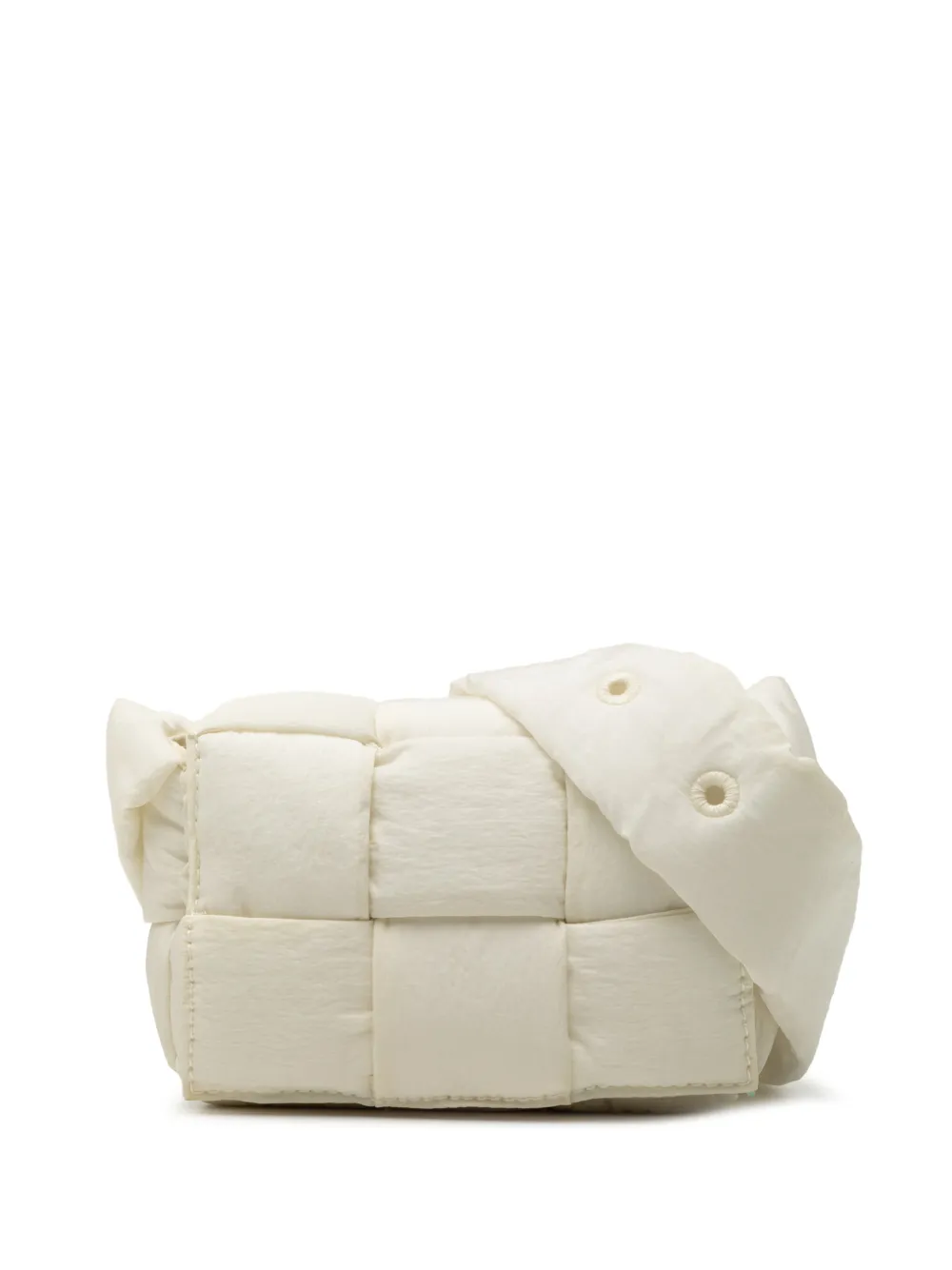Bottega Veneta Pre-Owned 2012-2026 Candy Nylon Intrecciato Padded Tech Cassette crossbody bag - Bianco