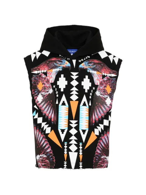 COUNTY OF MILAN hooded graphic sleeveless top