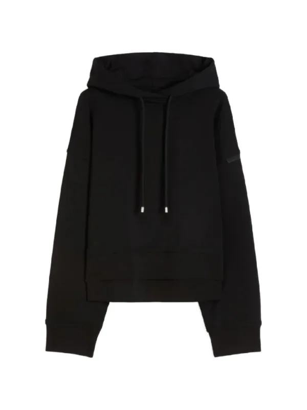 Sportmax Logo-patch Drawstring Hoodie in Black
